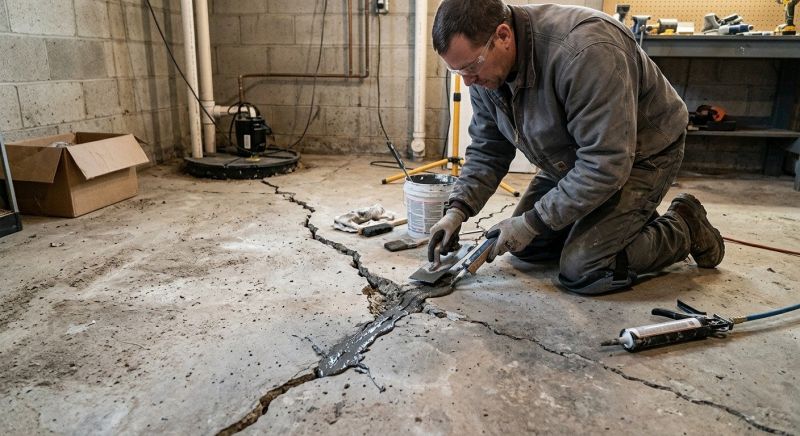 Cracked Basement Floor Repair in Bandera, TX