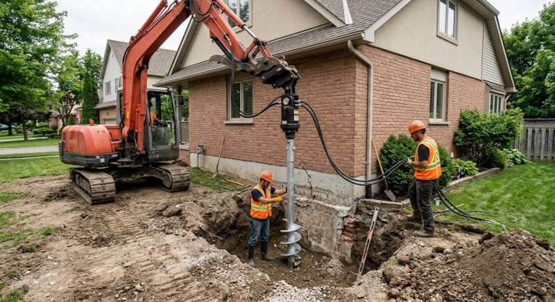 Helical Pile Installation in Bandera, TX